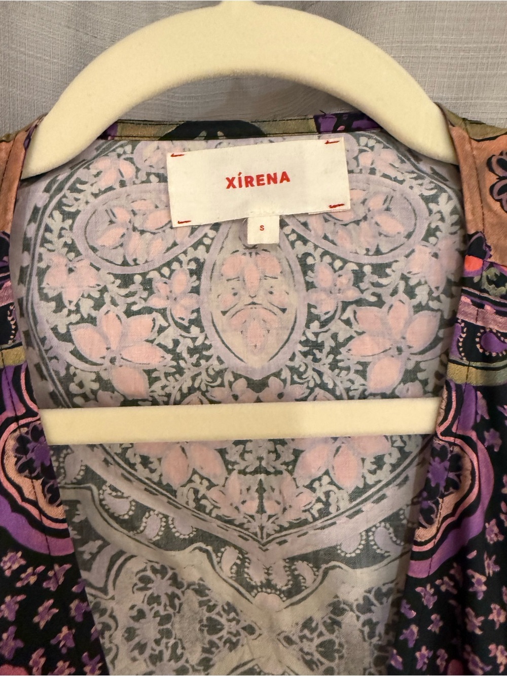 XiRENA Coral and Purple Paisley Tie-Front Maxi Dress - Picture 9 of 11